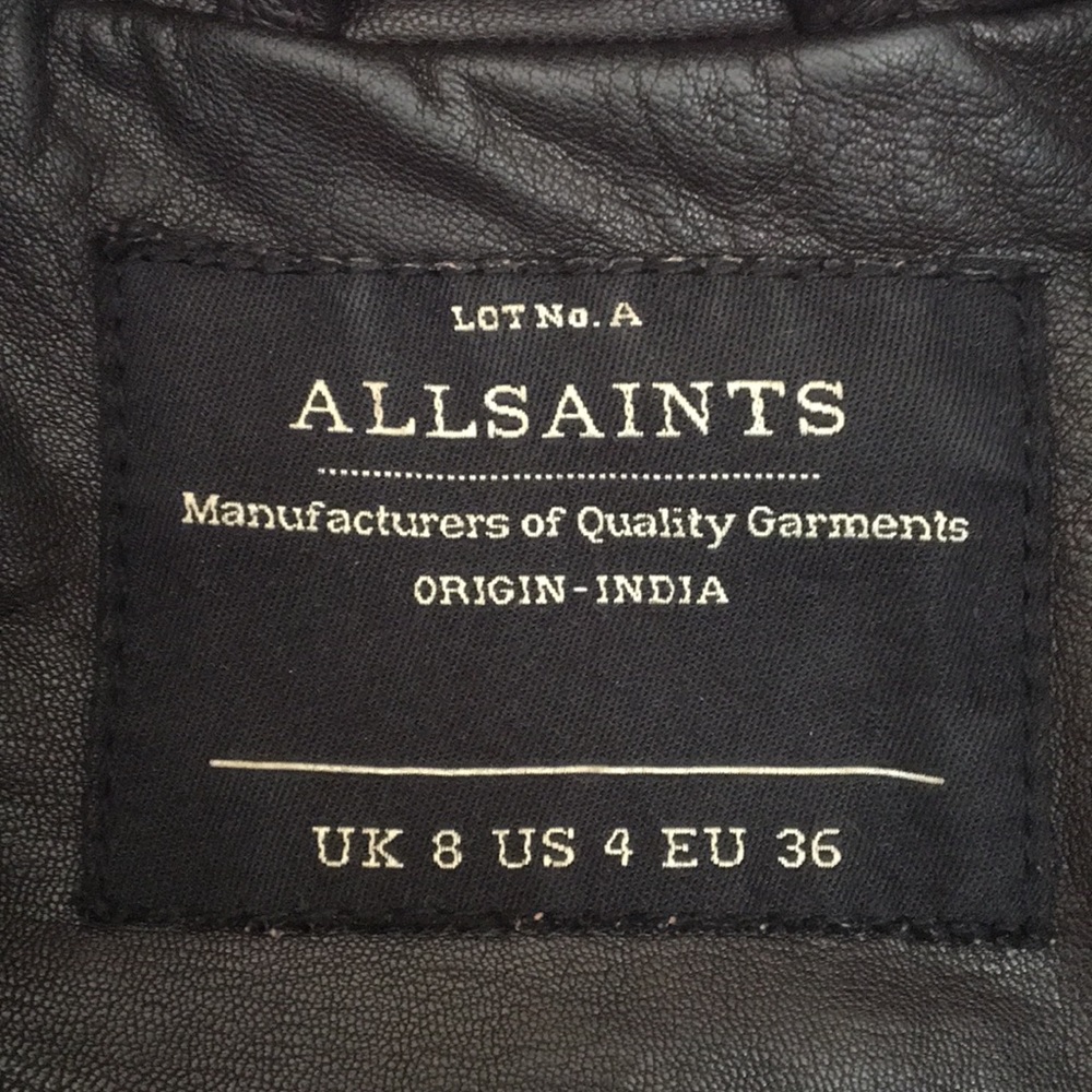 EUC All Saints Genuine Leather Jacket - Picture 5 of 5